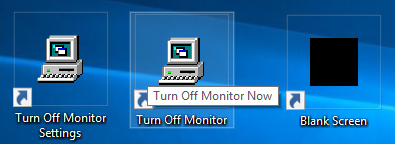 Screenshot of Shortcuts created by Turn Off Monitor Setup by defailt 